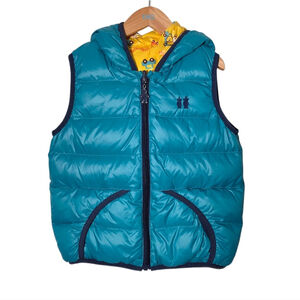 Teletubbies Kids' Teal Hooded Reversible Puffer Vest 4